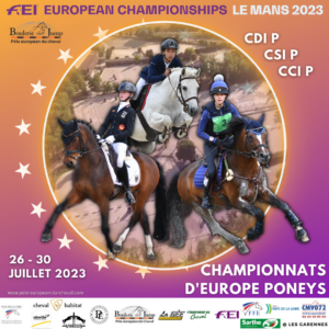 La Fédération Française d’Équitation communique la liste des couples qui représenteront la France à domicile lors des championnats d’Europe Poneys dans les trois disciplines olympiques. Rendez-vous au Pôle européen du cheval, à Yvré-l’Évêque près du Mans (72), du 24 au 30 juillet prochain.