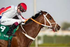 Michael Scofield (USA) et Oisin Murphy remportent la Tuwaiq Cup (Listed, 1 million USD), présentée par SHG. Crédit : JCSA.